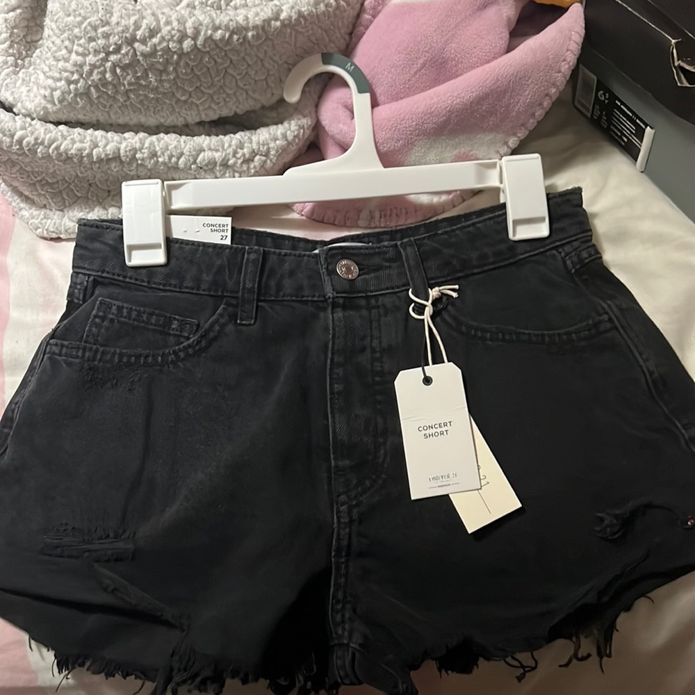 black shorts